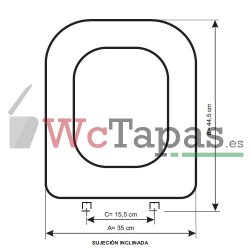 Asiento tapa wc adaptable para el modelo Bacara de Gala.