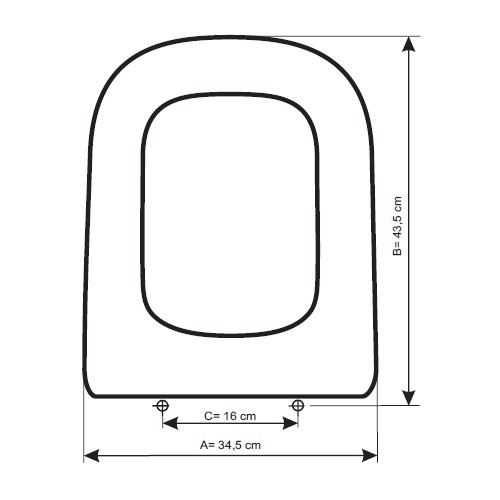 Asiento tapa wc adaptable para el modelo The Gap de Roca.