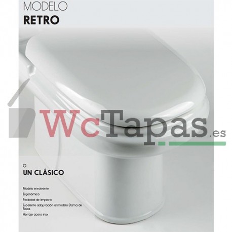 Tapa WC Roca Dama Retro adaptable en Resiwood